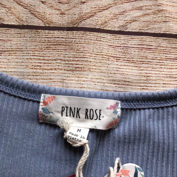 NWT Pink Rose Crop Top - Picture 2 of 6